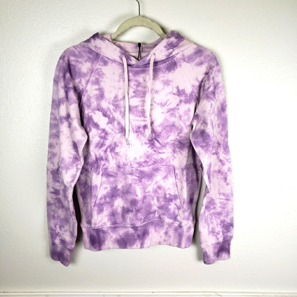 Hudson NWT Tie Dye Hoodie Purple Womens Small Streetwear Lounge Y2K Pullover
